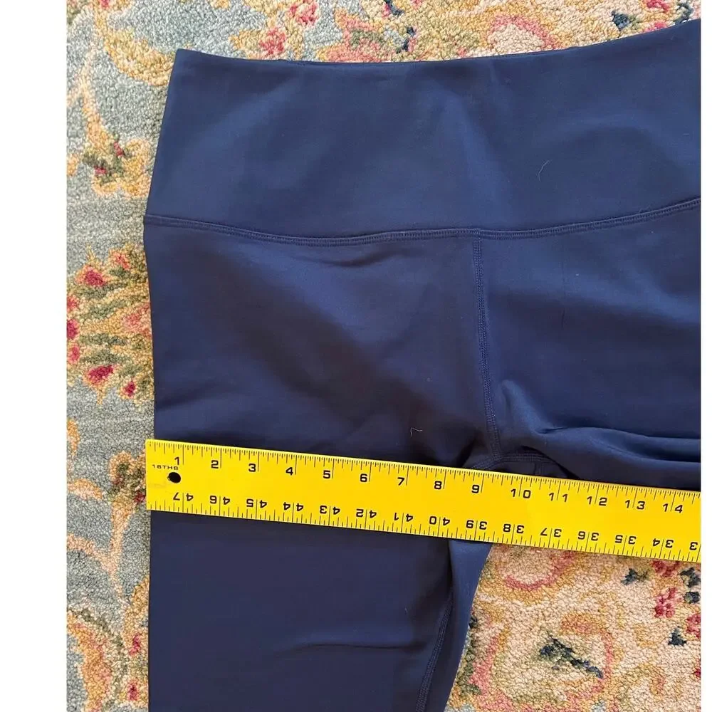 Spyder Athletic Navy Blue Leggings with Back Zipper Pocket
